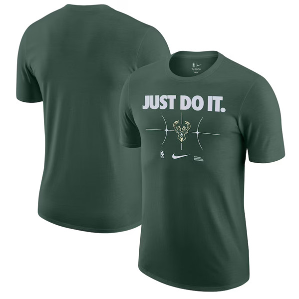 Men's Milwaukee Bucks Green Just Do It T-Shirt