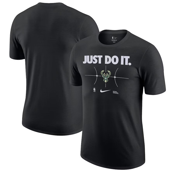 Men's Milwaukee Bucks Black Just Do It T-Shirt