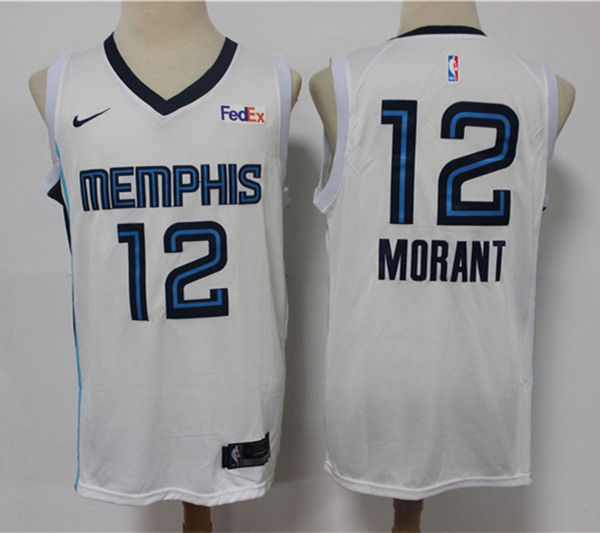 Men's Memphis Grizzlies #12 Ja Morant 2021 White Swingman Stitched NBA Jersey