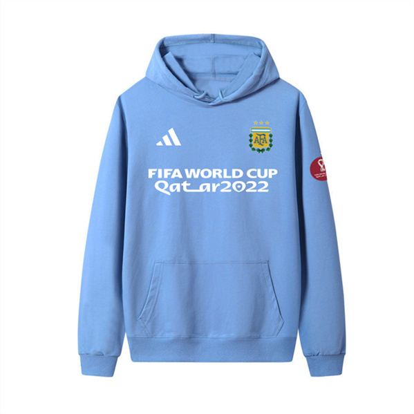 Men's Argentina Blue 2022 FIFA World Cup Soccer Hoodie