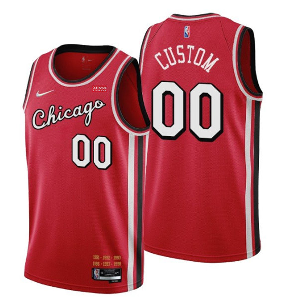 Men's Chicago Bulls Active Player Custom City Edition 75th Anniversary Red Swingman Stitched Jersey