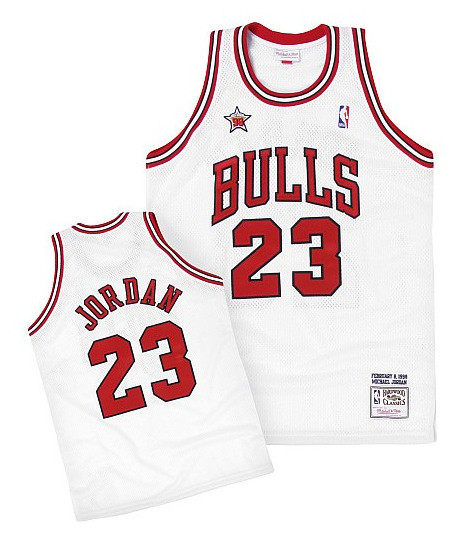 Men's Chicago Bulls #23 Michael Jordan White Stitched NBA Jersey