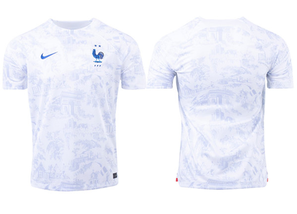Men's France Blank White 2022 Soccer T-Shirt