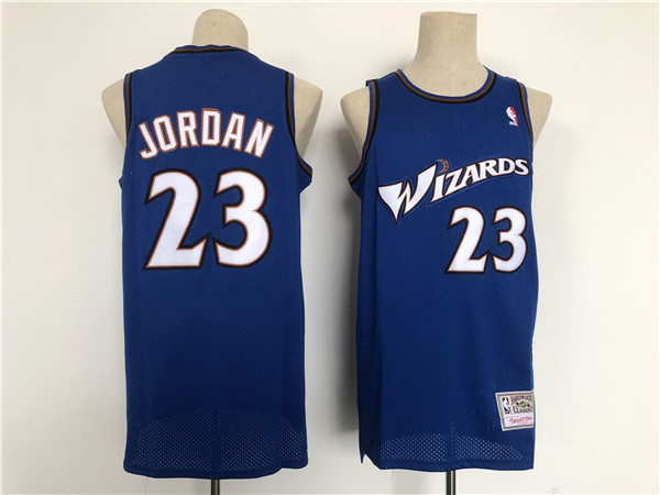 Men's Washington Wizards #23 Michael Jordan Blue Throwback Stitched Jersey