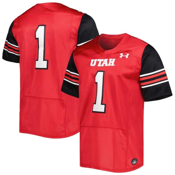 Men's Utah Utes #1 Red Limited Stitched Football Jersey