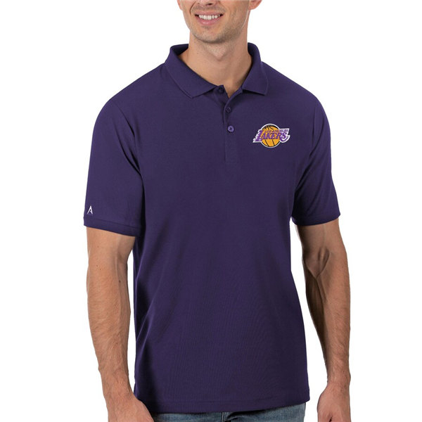 Men's Los Angeles Lakers Antigua Purple Legacy Pique Polo