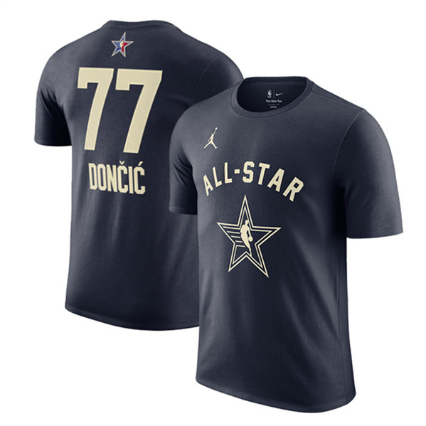 Men's 2024 All-Star #77 Luka Dončić Navy T-Shirt