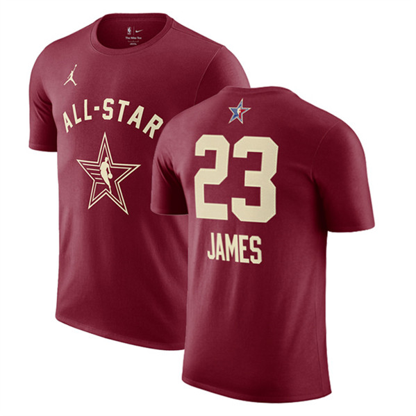 Men's 2024 All-Star #23 LeBron James Crimson T-Shirt