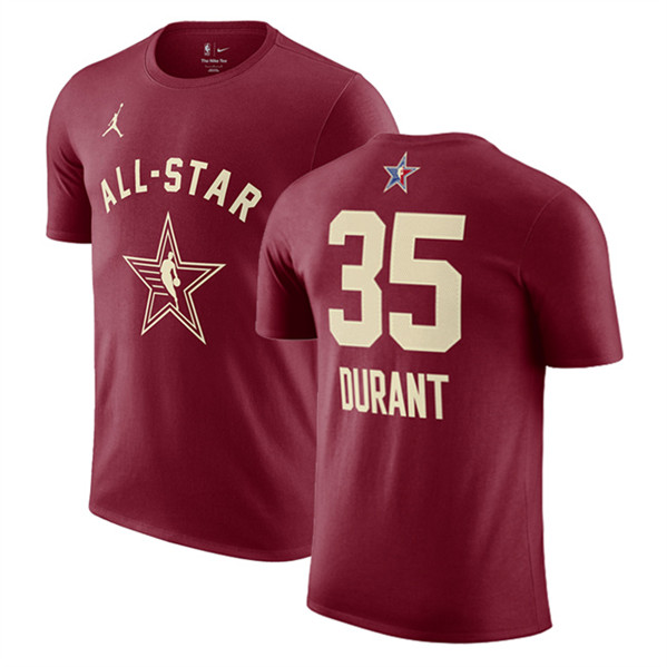 Men's 2024 All-Star #35 Kevin Durant Crimson T-Shirt