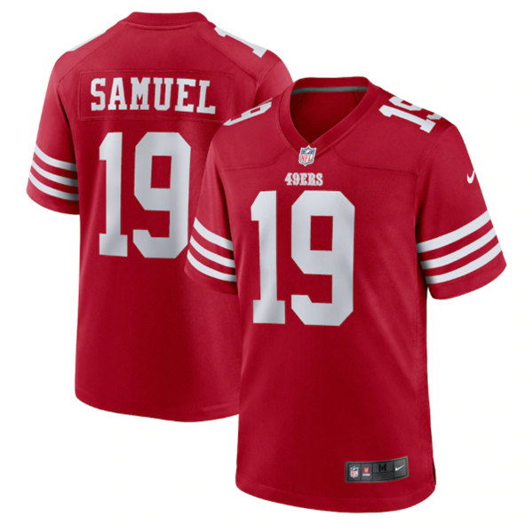Men's San Francisco 49ers #19 Deebo Samuel 2022 New Scarlet Stitched Game Jersey