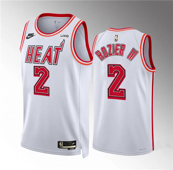Men's Miami Heat #2 Terry Rozier III White Classic Edition Stitched Basketball Jersey