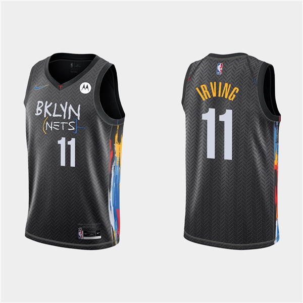 Men's Brooklyn Nets #11 Kyrie Irving 2020 Black City Edition Stitched NBA Jersey