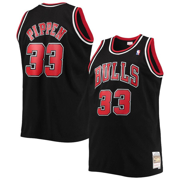 Men's Chicago Bulls #33 Scottie Pippen Balck Throwback Stitched Basketball Jersey