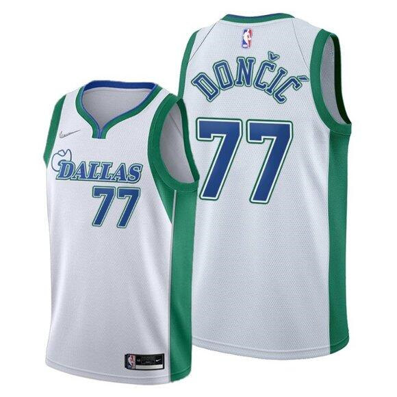 Men's Dallas Mavericks 2021/22 City Edition #77 Luka Doncic White Stitched Basketball Jersey