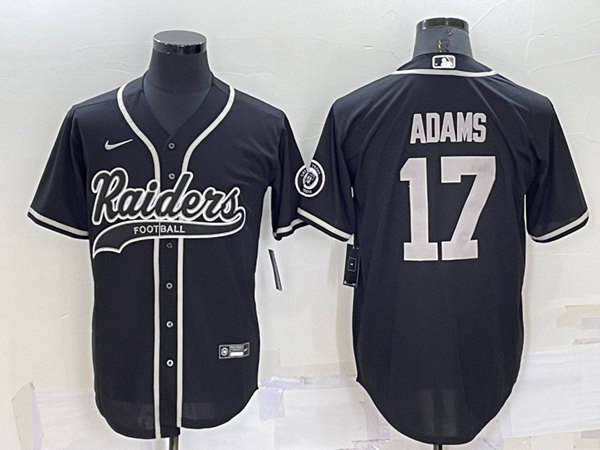 Men's Las Vegas Raiders #17 Davante Adams Black Cool Base Stitched Baseball Jersey