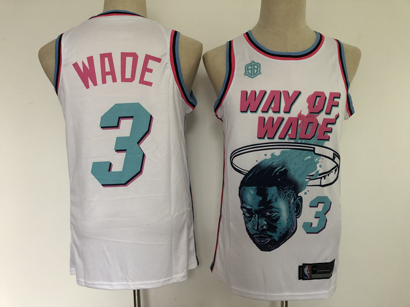 Men's Chicago Bulls #3 Dwyane Wade White Stitched NBA Jersey