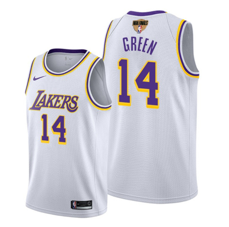 Men's Los Angeles Lakers #14 Danny Green 2020 White Finals Bound Association Edition Stitched Jersey