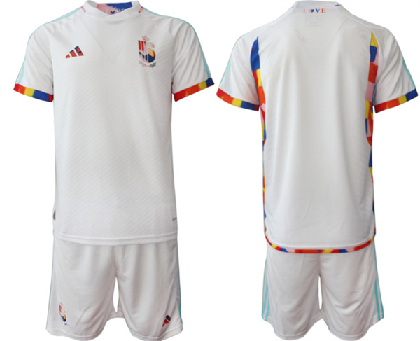 Men's Belgium Custom White 2022 FIFA World Cup Away Soccer Jersey Suit