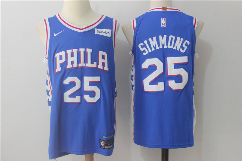 Men's Nike Philadelphia 76ers #25 Ben Simmons Blue Stitched NBA Jersey