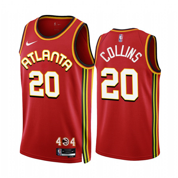 Men's Atlanta Hawks #20 John Collins 2022/23 Red Icon Edition Stitched Jersey
