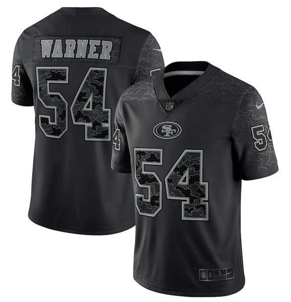 Men's San Francisco 49ers #54 Fred Warner Black Reflective Limited Stitched Football Jersey