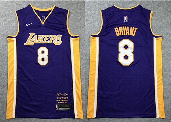 Men's Los Angeles Lakers #8 Kobe Bryant Purple Stitched NBA Jersey