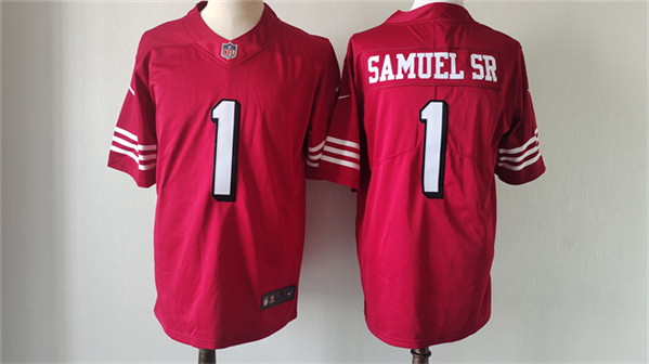 Men's San Francisco 49ers #1 Deebo Samuel New Red Vapor Untouchable Limited Football Stitched Jersey