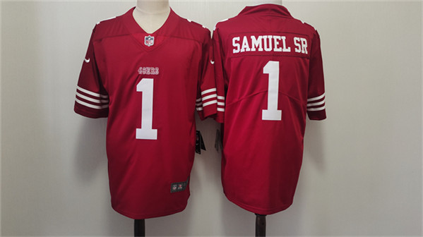 Men's San Francisco 49ers #1 Deebo Samuel Red Vapor Untouchable Limited Football Stitched Jersey