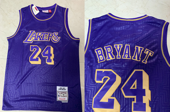 Men's Los Angeles Lakers #24 Kobe Bryant Throwback Stitched NBA Jersey