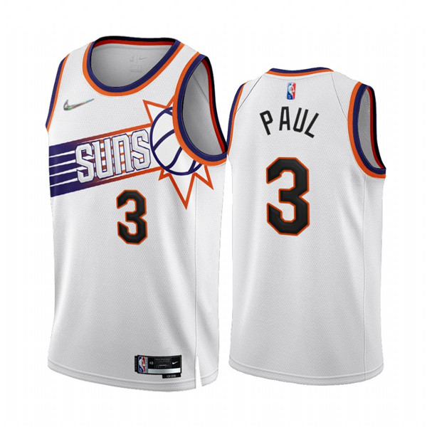Men's Phoenix Suns #3 Chris Paul 2022/23 White 75th Anniversary Association Edition Stitched Jersey