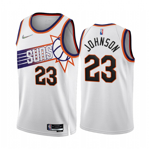 Men's Phoenix Suns #23 Cameron Johnson 2022/23 White 75th Anniversary Association Edition Stitched Jersey