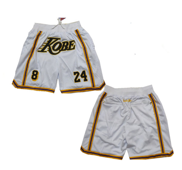 Men's Los Angeles Lakers White Gold Shorts (Run Small)