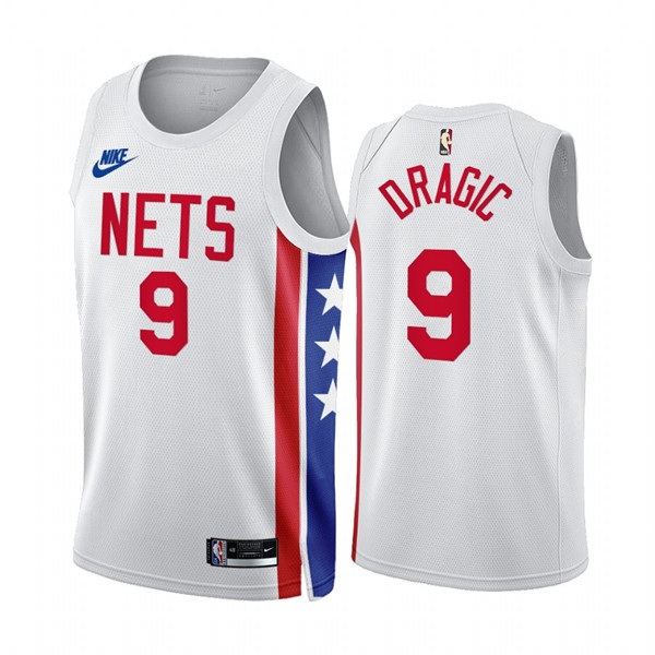 Men's Brooklyn Nets #9 Goran Dragic 2022/23 White Classic Edition Stitched Basketball Jersey