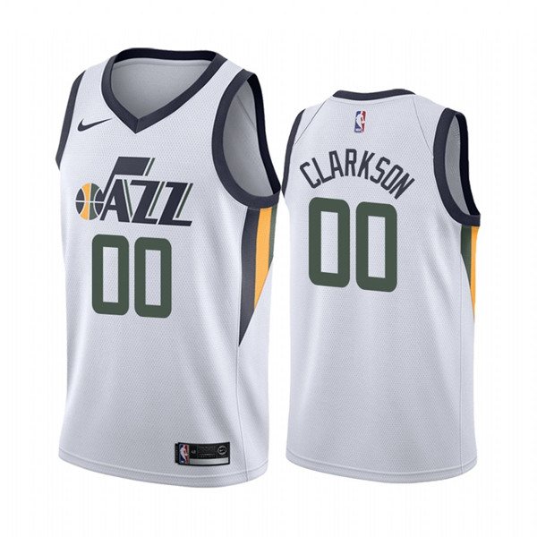 Men's Utah Jazz #00 Jordan Clarkson White Stitched NBA Jersey