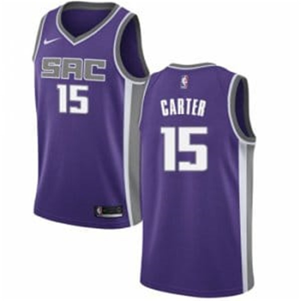 Men's Sacramento Kings #15 Vince Carter Purple Stitched NBA Jersey