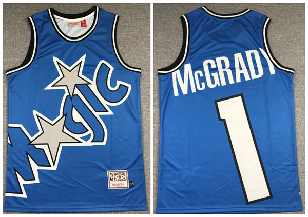 Men's Dallas Mavericks #1 Tracy McGrady Blue Big Face Stitched Jersey