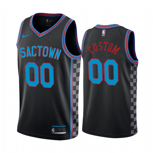 Men's Sacramento Kings Active Player Custom Black City Edition Sactown 2020-21 Stitched NBA Jersey