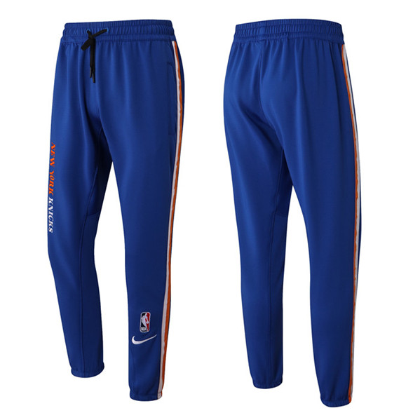 Men's New York Knicks Blue Performance Showtime Basketball Pants