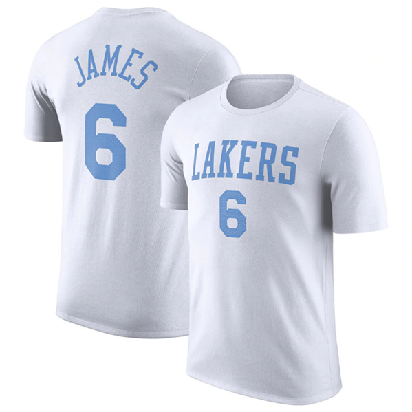 Men's Los Angeles Lakers #6 LeBron James White 2022/23 Classic Edition Name & Number T-Shirt