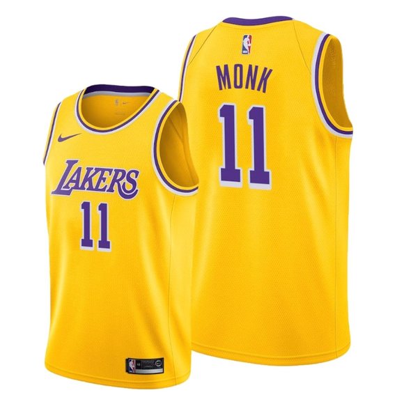 Men's Los Angeles Lakers #11 Malik Monk Yellow Stitched Basketball Jersey