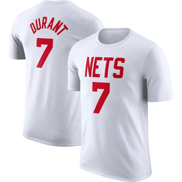 Men's Brooklyn Nets #7 Kevin Durant White 2022/23 Classic Edition Name & Number T-Shirt