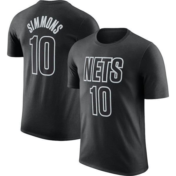 Men's Brooklyn Nets #10 Ben Simmons Black 2022/23 Statement Edition Name & Number T-Shirt