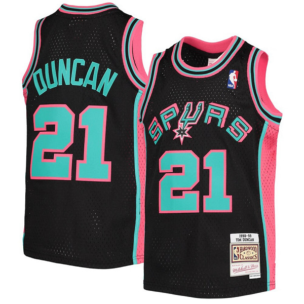 Men's San Antonio Spurs #21 Tim Duncan Mitchell & Ness 1998-99 Hardwood Classics Reload Throwback Stitched NBA Jersey