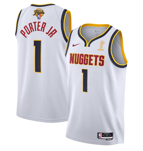Men's Denver Nuggets #1 Michael Porter Jr. White 2023 Finals Association Edition Stitched Basketball Jersey