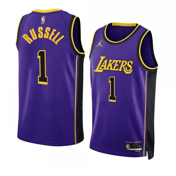 Men's Los Angeles Lakers #1 D’Angelo Russell Purple Stitched Basketball Jersey