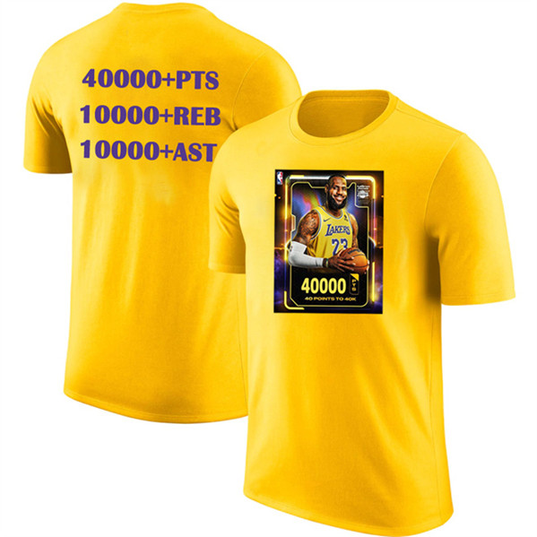 Men's Los Angeles Lakers #23 LeBron James Yellow T-Shirt