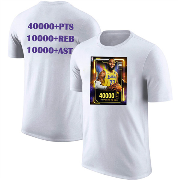 Men's Los Angeles Lakers #23 LeBron James White T-Shirt