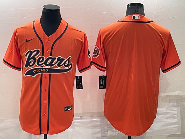 Men's Chicago Bears Blank Orange Stitched Jersey