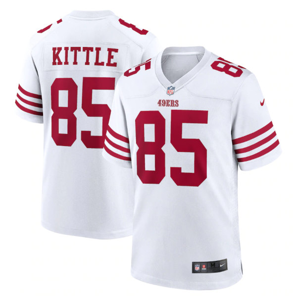 Men's San Francisco 49ers #85 George Kittle 2022 New White Stitched Game Jersey