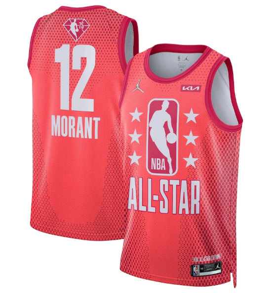 Men's 2022 All-Star #12 Ja Morant Maroon Stitched Basketball Jersey